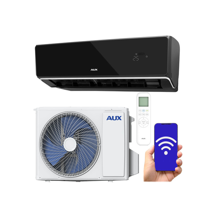 Klimatyzator ścienny AUX Halo Deluxe 2,75 kW WiFi grzanie, lampa UV 30m2