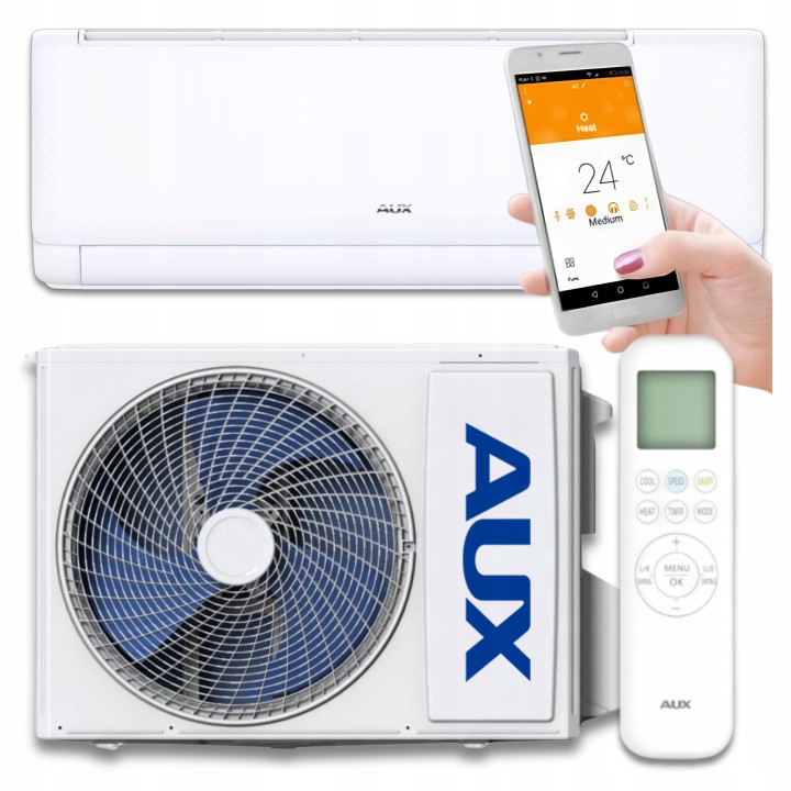 Klimatyzator ścienny AUX Q-Smart Eco 3,5 kW do domu ścienna WiFi Wi-Fi