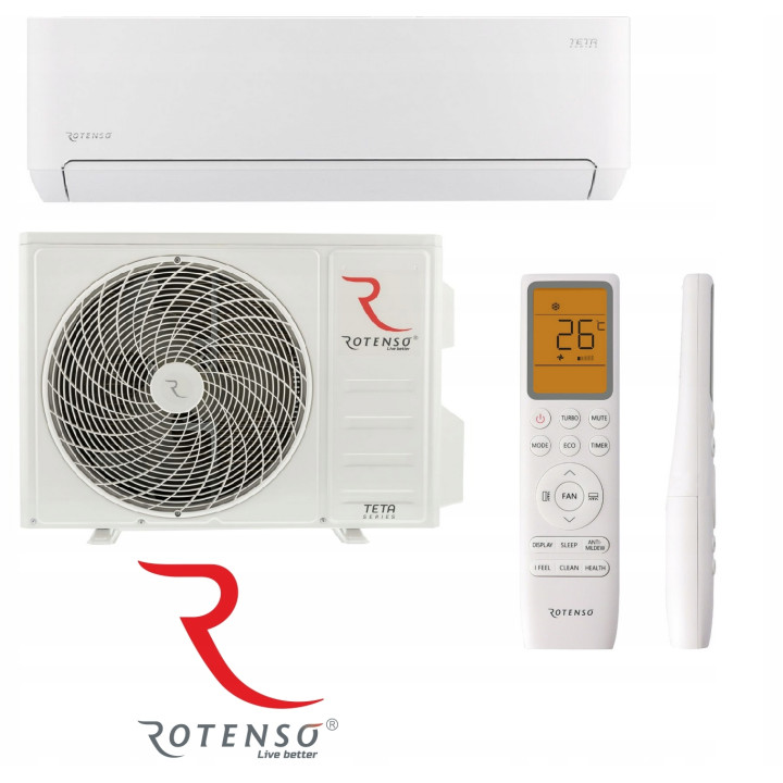 Klimatyzator do domu Rotenso Teta 3,5kW WiFi klimatyzacja biała grzanie