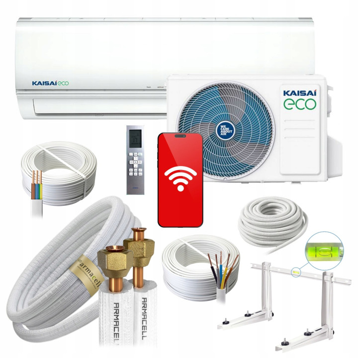 Klimatyzator ścienny KAISAI ECO 5,3kW do biura wydajny zestaw ARMACELL