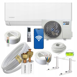 Klimatyzator ścienny KAISAI ICE White 3,5kW do domu oszczędny rury ARMACELL