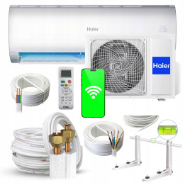 Klimatyzator Ścienny HAIER Pearl Plus 5kW do domu wydajny + zestaw Rodigas