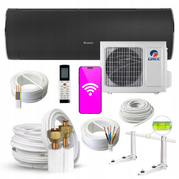 Klimatyzator ścienny GREE FAIRY Dark 2,7kW Grzanie Zestaw Rodigas