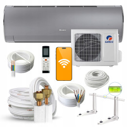 Klimatyzator ścienny GREE FAIRY Srebrny Silver 2,7kW Grzanie Zestaw Rodigas