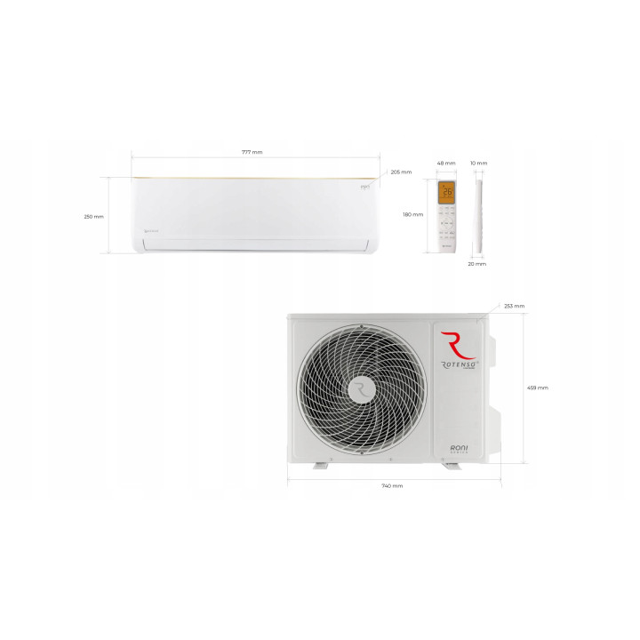 Klimatyzator Ścienny Rotenso Roni 3,5kW do biura + zestaw 3mb Rodigas