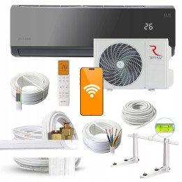 Klimatyzator Ścienny Rotenso Elis X Grafit 3,5kW do domu + zestaw Rodigas