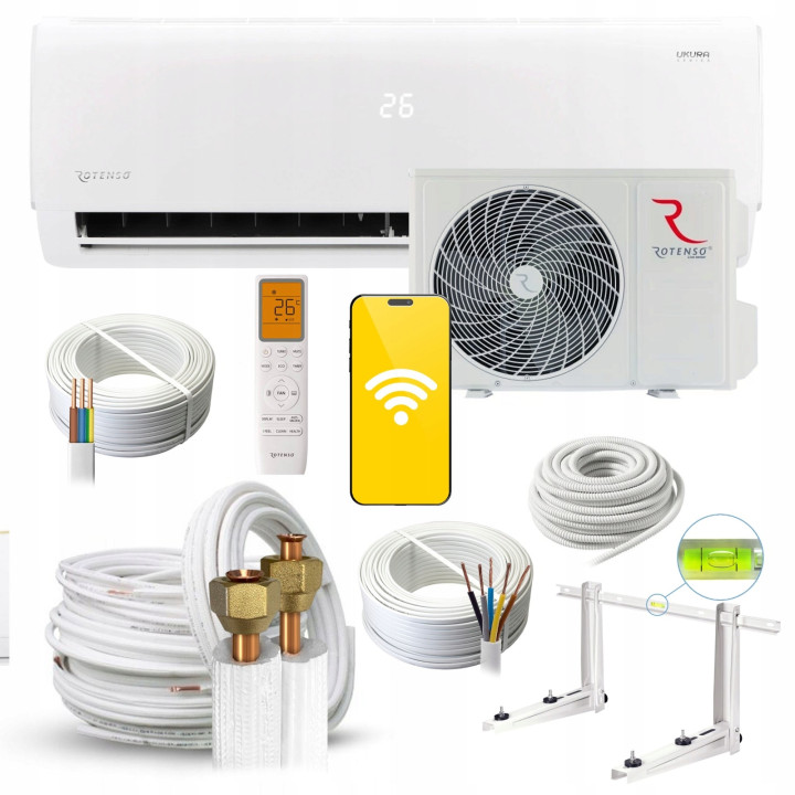 Klimatyzator Ścienny Rotenso Ukura X 3,5kW do domu + zestaw 3mb Rodigas