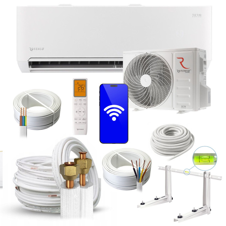Klimatyzator Ścienny Rotenso Teta White 7kW wydajny + zestaw 3mb Rodigas