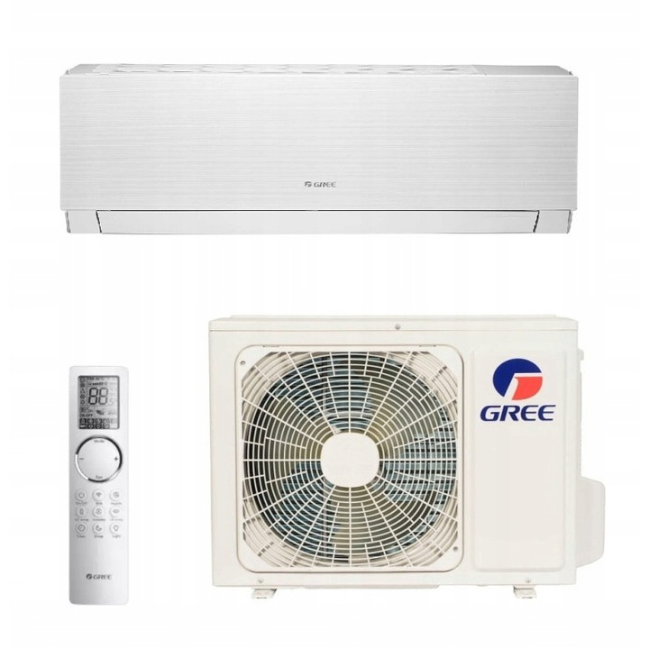 Klimatyzator ścienny GREE Clivia White 2,7kW Grzanie Zestaw Rodigas