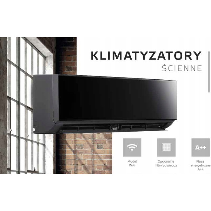 Klimatyzacja ścienna Sinclair SKY 7 kW Czarna WiFi z zestawem 3mb Rodigas