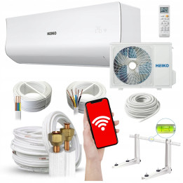 Klimatyzator ścienny Heiko Rosa White 2,5kW + zestaw montażowy 3mb Rodigas