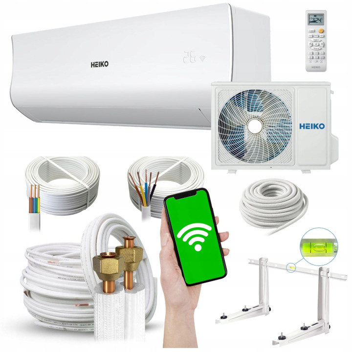 Klimatyzacja ścienna Heiko Rosa White 3,5kW + zestaw montażowy 3mb Rodigas
