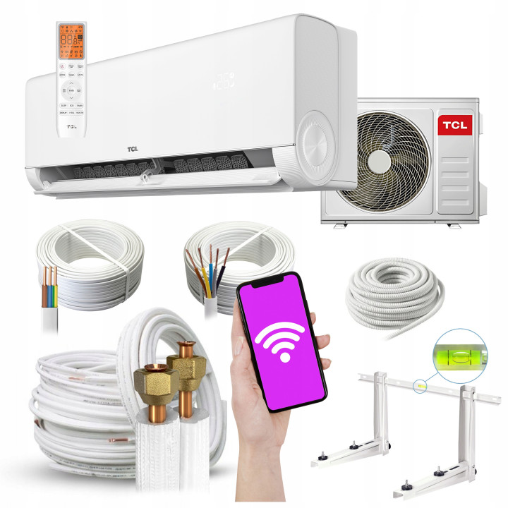 Klimatyzator ścienny TCL BreezeIN 2.0 5,6kw do domu biura wydajny Zestaw 3m