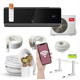 Klimatyzator ścienny TCL Elite Series XA82 Czarny do domu biura Zestaw 3mb