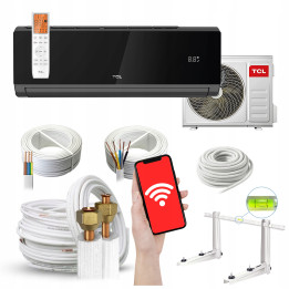Klimatyzator ścienny TCL Elite XA82 6,8kW Czarny wydajny mocny Zestaw 3mb