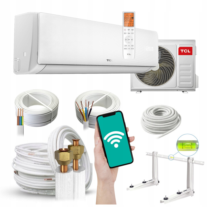 Klimatyzator ścienny TCL Elite Series XAB1 3,5kW do domu wydajny Zestaw 3mb