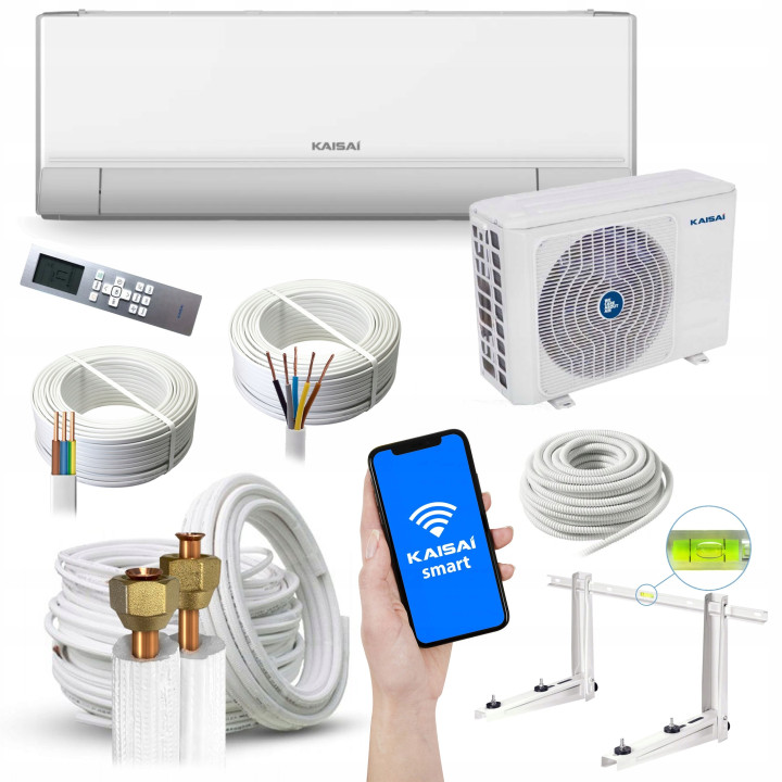 Klimatyzator ścienny pompa Kaisai Pro Heat+ 3,5kW do domu Zestaw 3mb