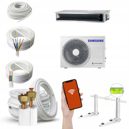 Klimatyzator kanałowy Samsung LSP Slim 7,1 kW R32 sterownik Zestaw 4mb