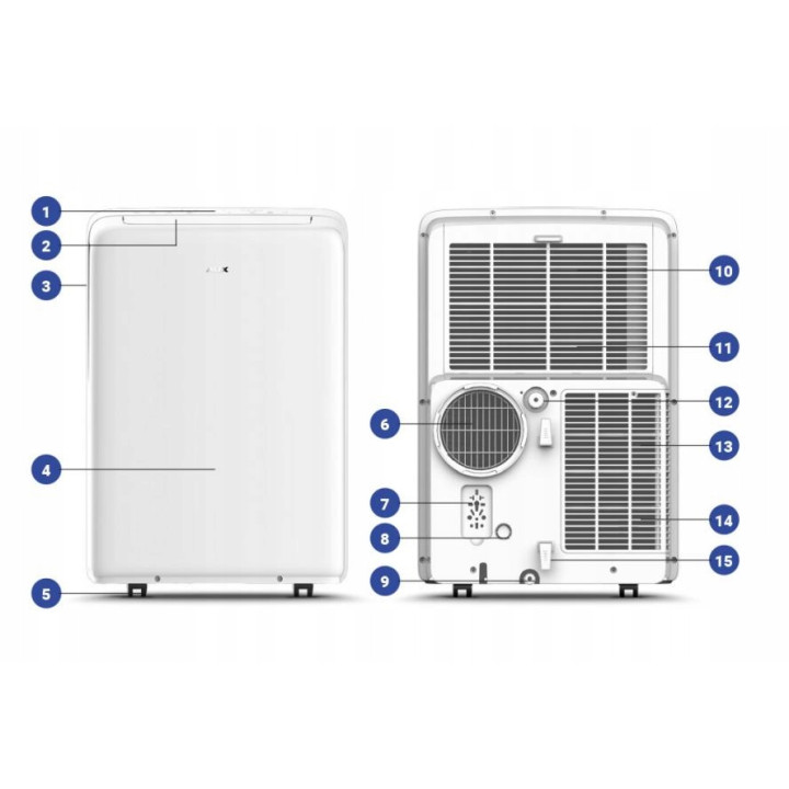 Klimatyzator przenośny AUX 3,5kW PREMIUM Wydajny Osuszacz + Uszczelka 40m2