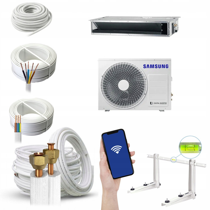 Klimatyzator kanałowy Samsung LSP Slim 2,6 kW R32 Zestaw 3mb