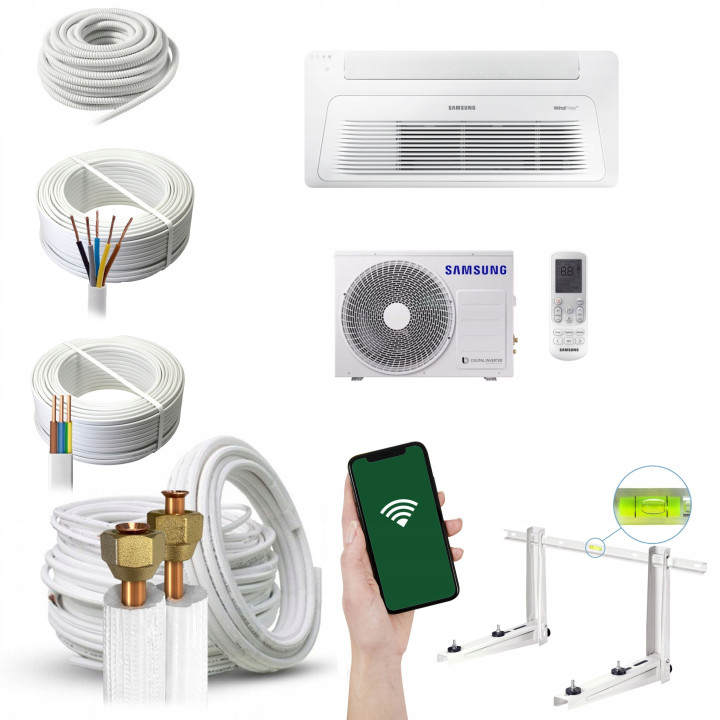 Samsung WindFree 1-kierunkowy kasetonowy 2,6 kW WiFi R32 Zestaw 5mb