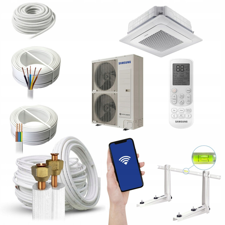 Samsung CAC Kasetonowy WindFree 13,4 kW 4-kierunkowy R32 Zestaw 3mb