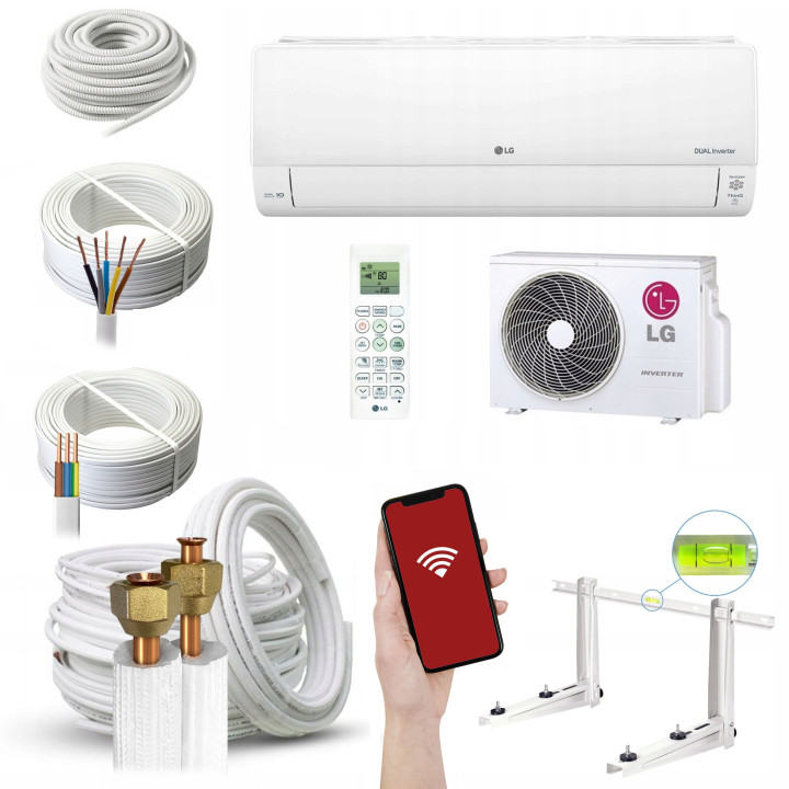 KLIMATYZACJA LG DELUXE UV Klima 5,0kW WiFi PilotCiepło Zestaw 6mb