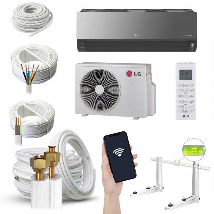 KLIMATYZACJA LG ArtCool Mirror Wi-Fi 6,6kW Pilot Zestaw 5mb