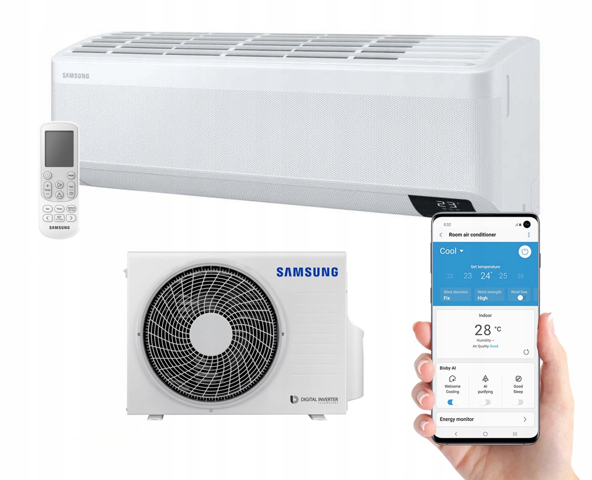 Klimatyzacja SAMSUNG Wind-Free ELITE Ai 2,5kW Grzanie Klimatyzator Grzanie